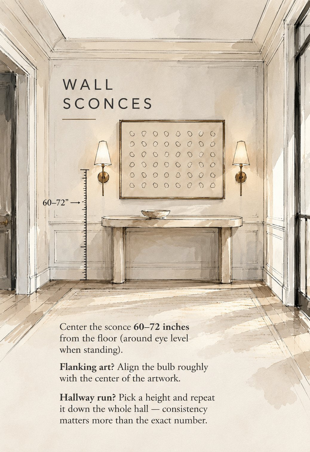 Wall sconce placement guide