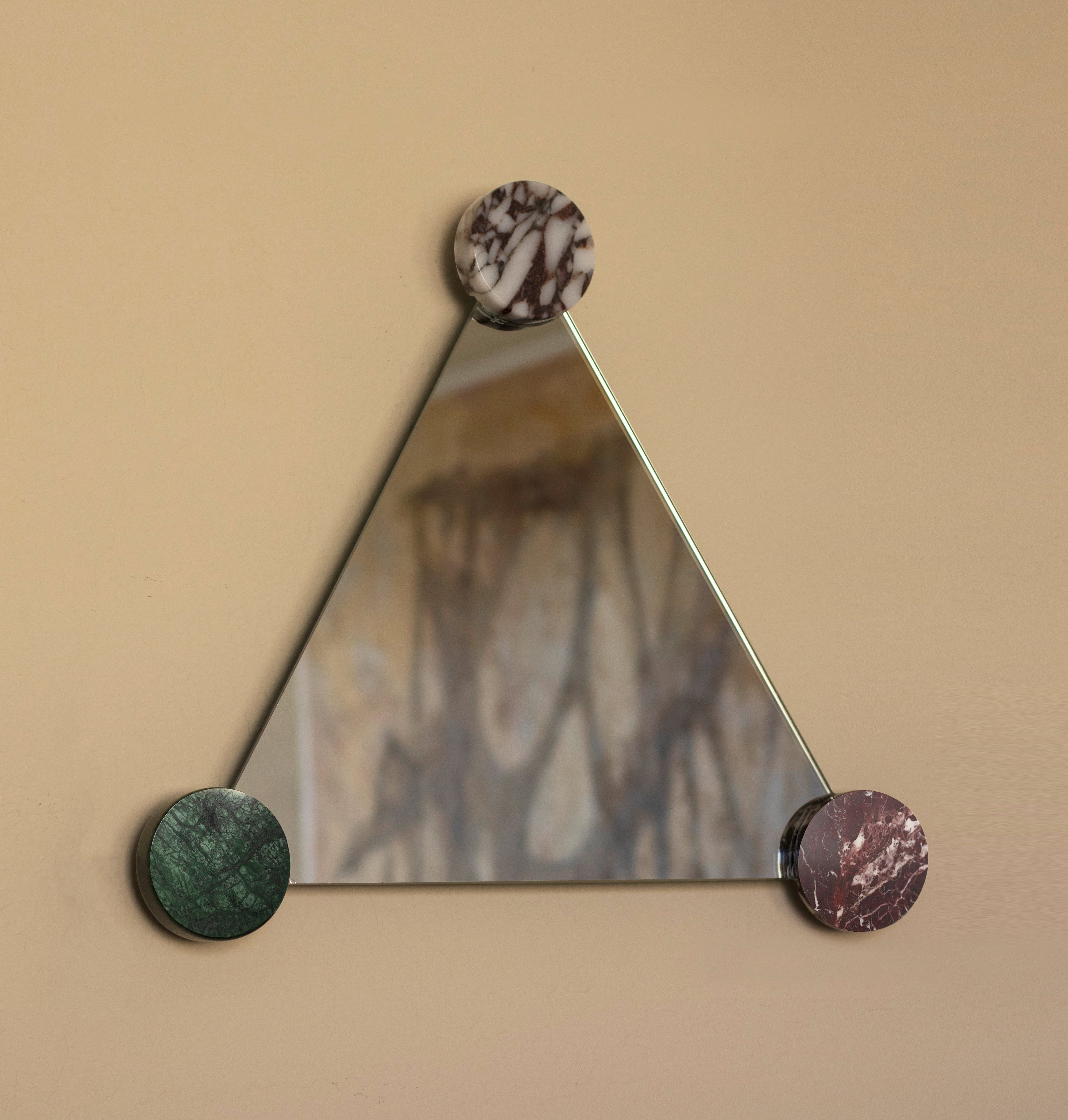 1970s Inspired Triangle Marble Mirror