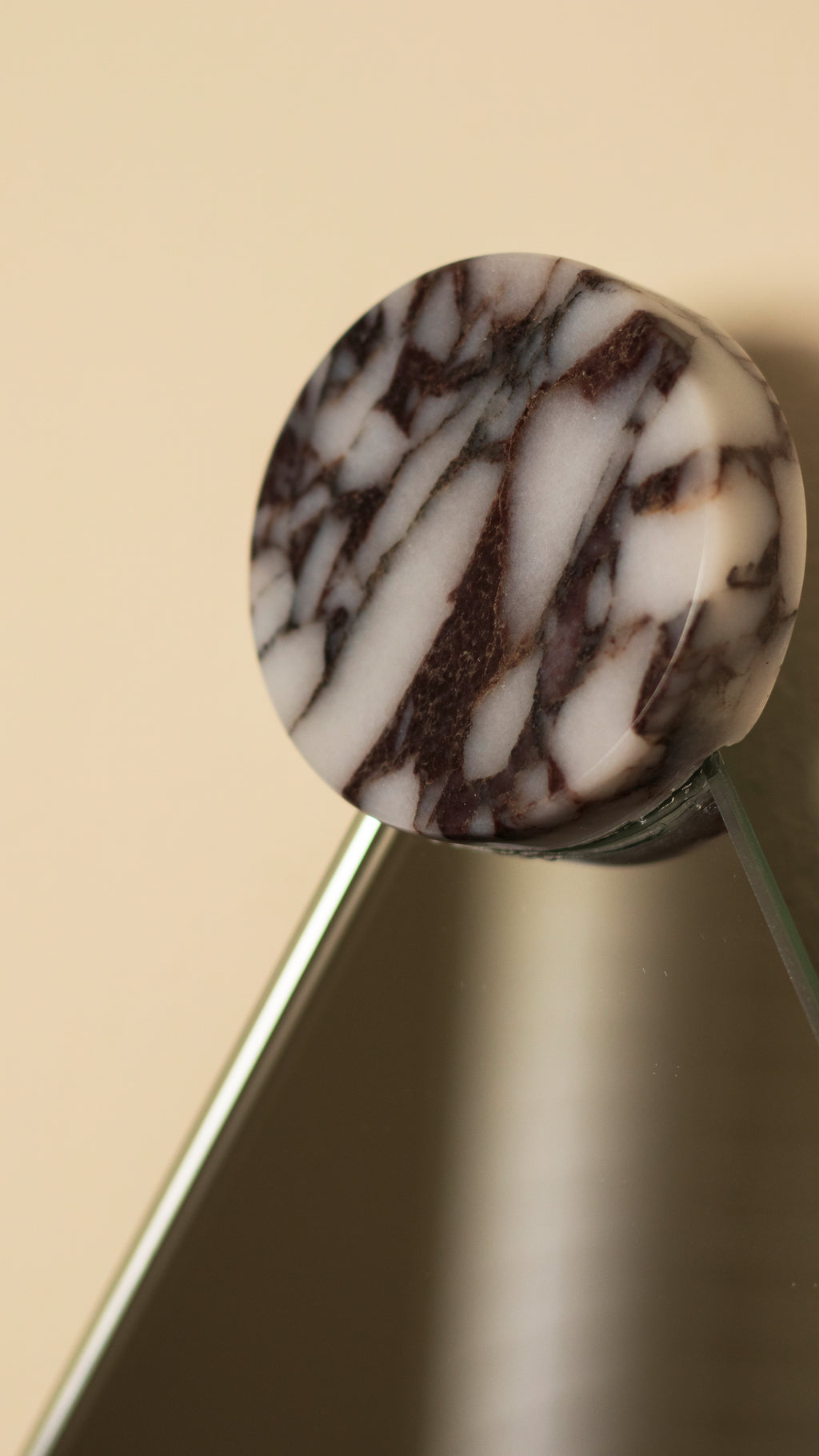 1970s Inspired Triangle Marble Mirror