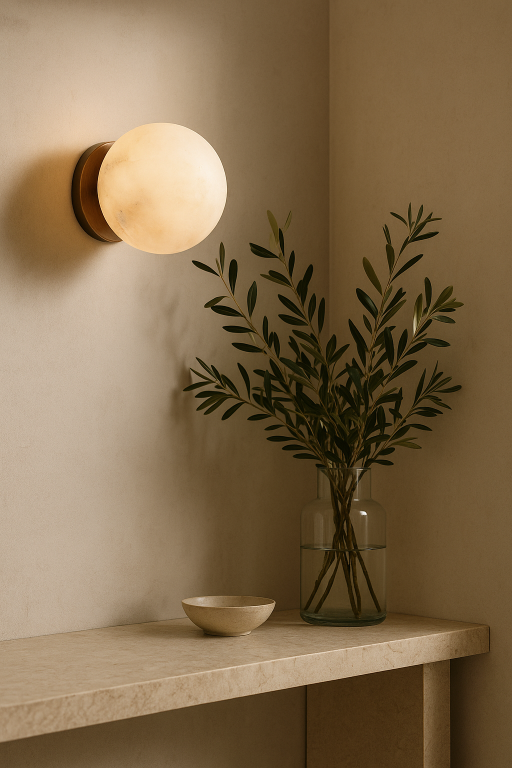 Alabaster Globe Sconce