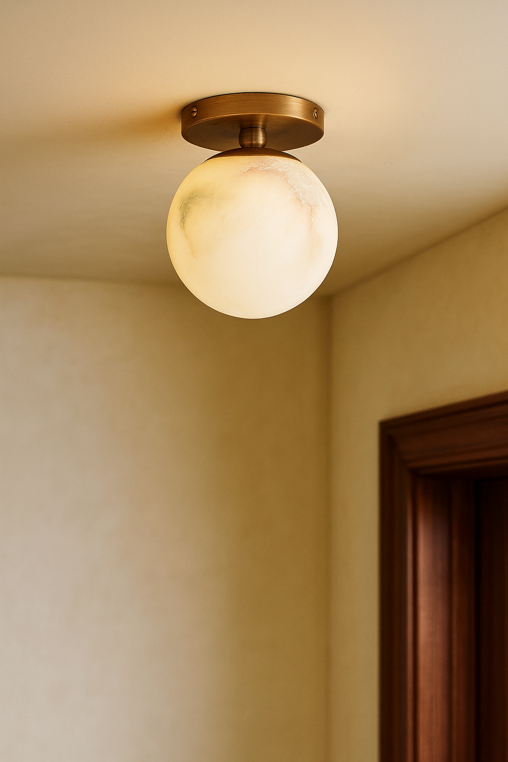 Alabaster Globe Sconce