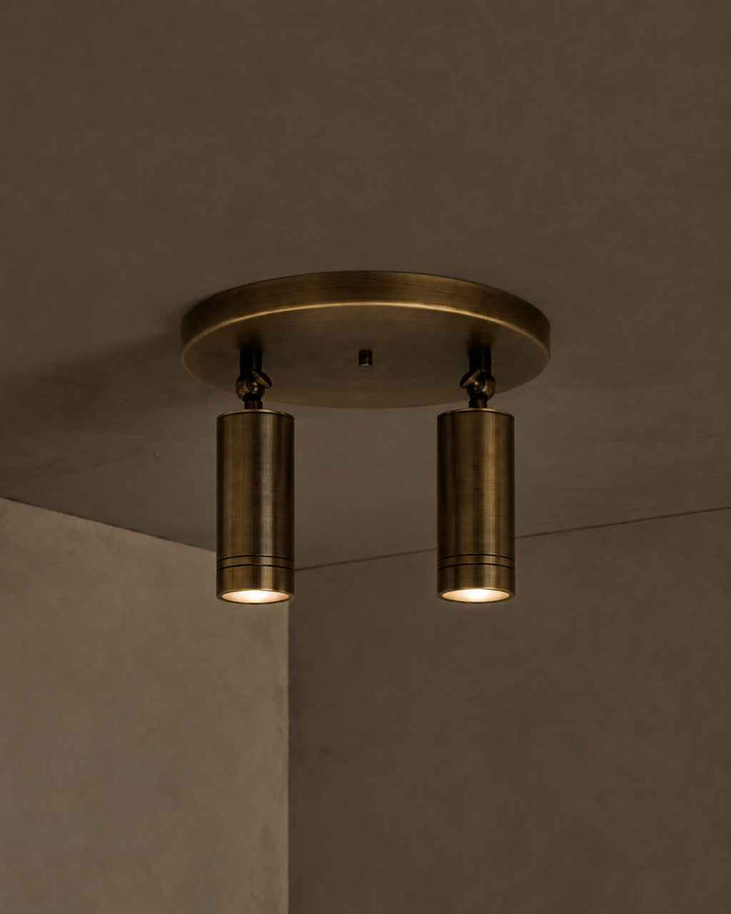 MultiAx Aged Brass Dual Spotlight #on