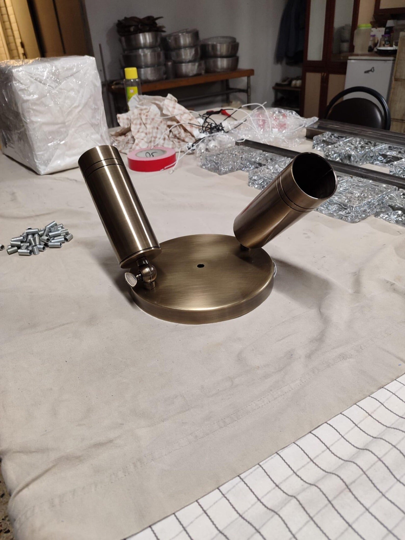 MultiAx Aged Brass Dual Spotlight — view 3