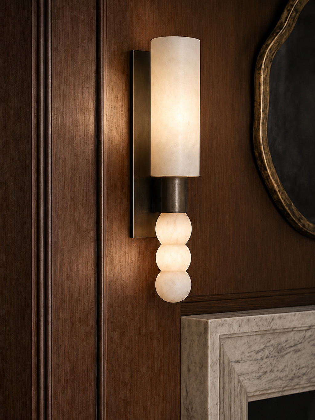Pierre Alabaster & Brass Sconce — view 5