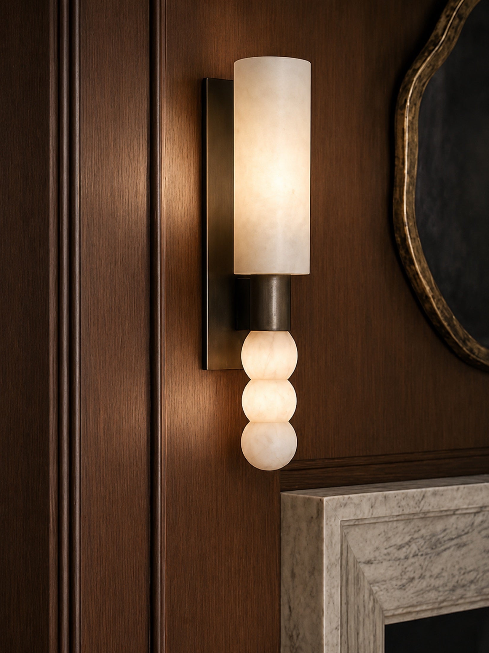 Pierre Alabaster & Brass Sconce — view 5